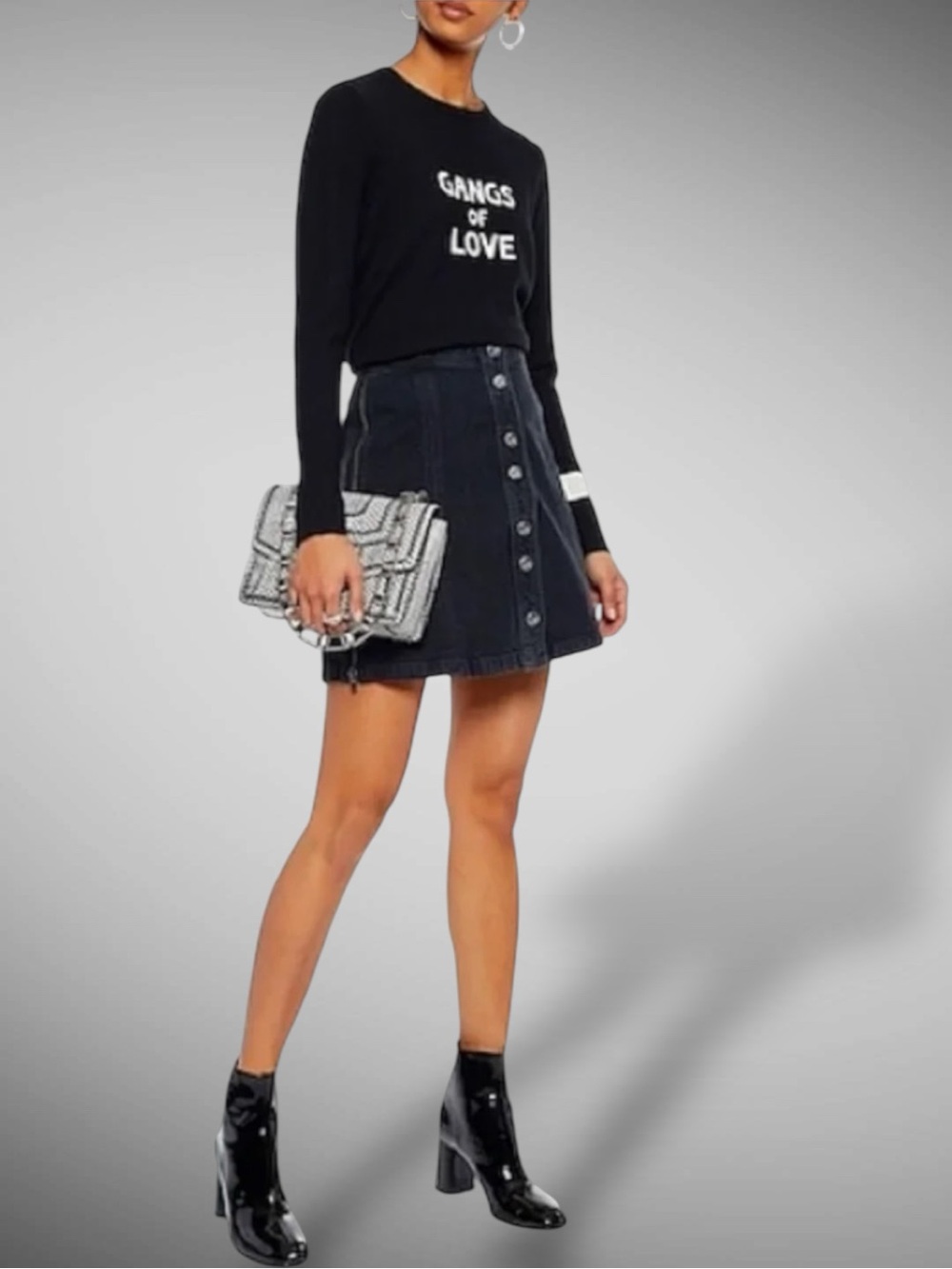 J Brand x Bella Freud 'Nashville' Button Front Skirt in Overthrow Wash size 27